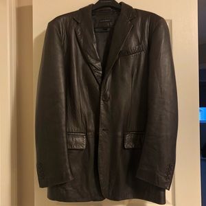 Dark Brown Genuine Leather BR jacket